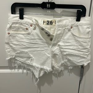 White Free People Jean Shorts NEVER WORN